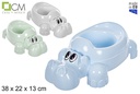 Penico para bebê hipopótamo cores pastel