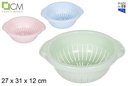 Plastic vegetable colander pastel colors 27 cm