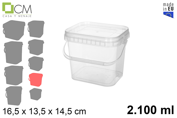 [112855] Squared multipurpose plastic container 2.100 ml