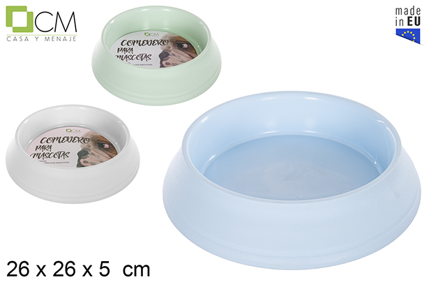 [112991] Mangiatoia per cani rotonda color pastello