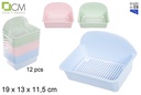Plastic scrubber holder with grille pastel colors