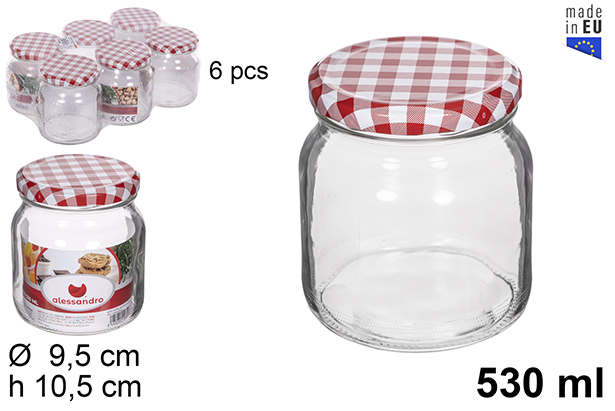 Bote cristal redondo tapa vichy 530 ml