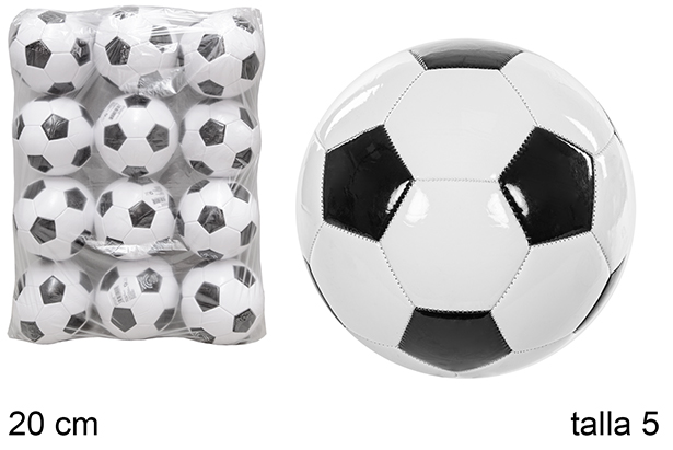 Pallone da calcio in pelle bianca/nera taglia 5