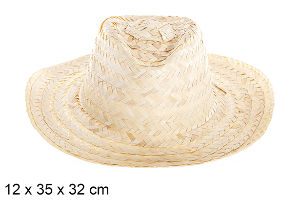 Sombrero paja Basic color con cinta negra