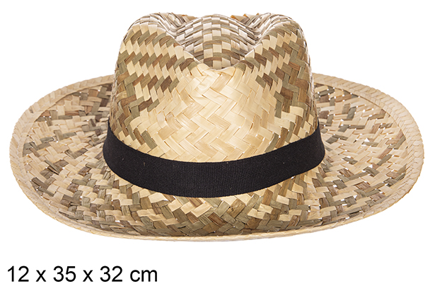 Sombrero paja Basic bicolor con cinta negra