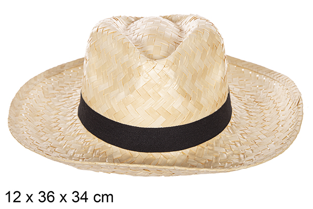 Sombrero paja Classic blanco con cinta negra
