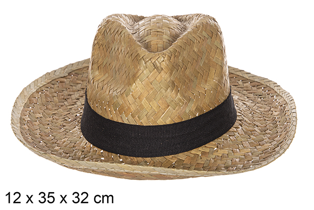Sombrero paja Classic color con cinta negra