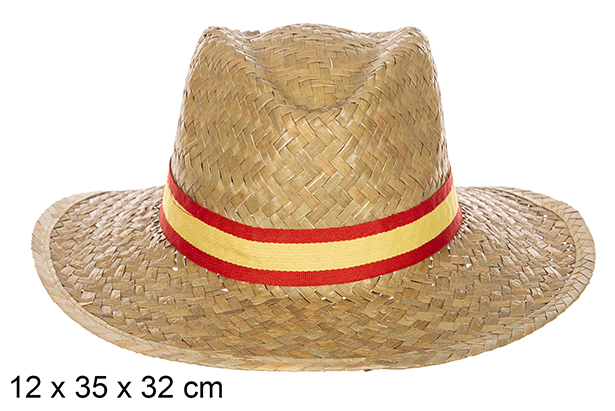 Basic colored straw hat with ribbon Spain