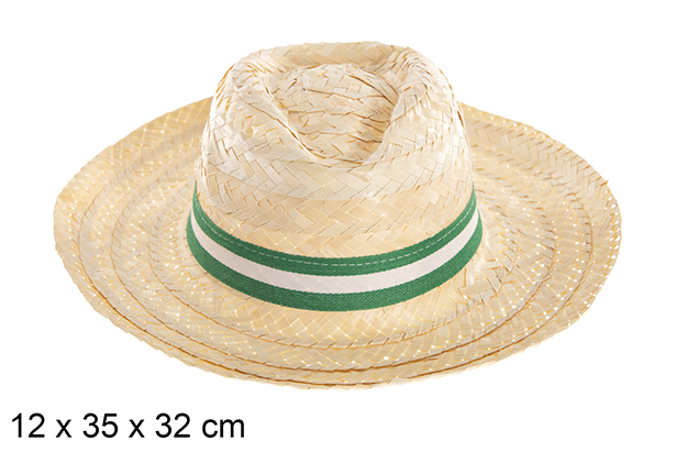 Sombrero paja Basic blanco con cinta Andalucía