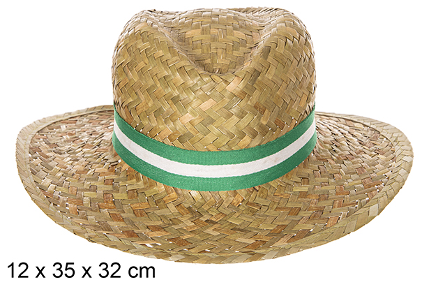 Sombrero paja Basic color con cinta Andalucía