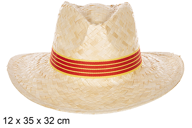 Cappello Basic in paglia bianca con nastro Catalogna