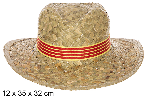 Sombrero paja Basic color con cinta Cataluña