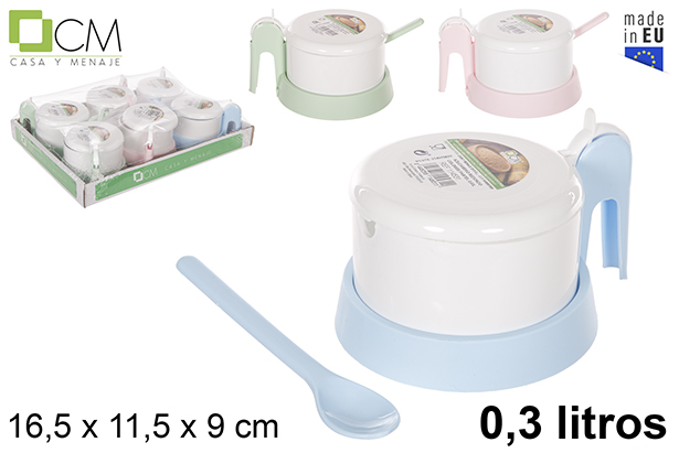 Sucrier plastique rond design couleurs pastels 0,3 l.