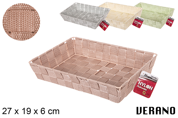 Panier en nylon couleur Verano 27x19x6 cm