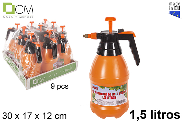 Pulverizador de alta presión naranja 1,5 l.
