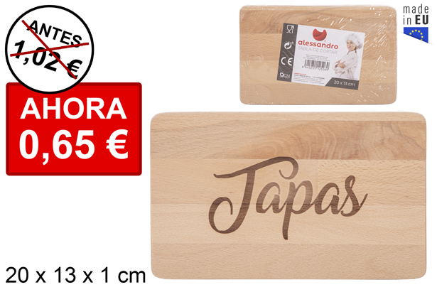 Rectangular wooden table decorated Tapas 20x13 cm