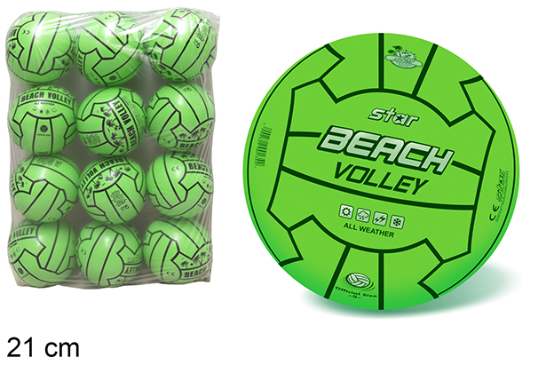 Ballon de beach-volley en plastique fluorescent 21 cm