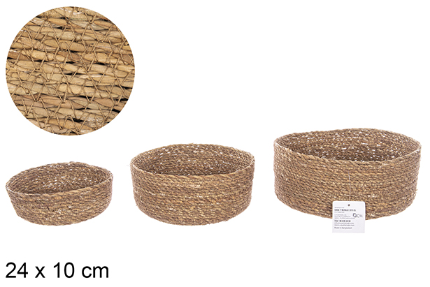 Pack 3 cestas seagrass redondas