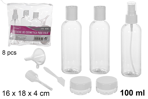 Estojo cosmético de viagem de 8 peças 100 ml