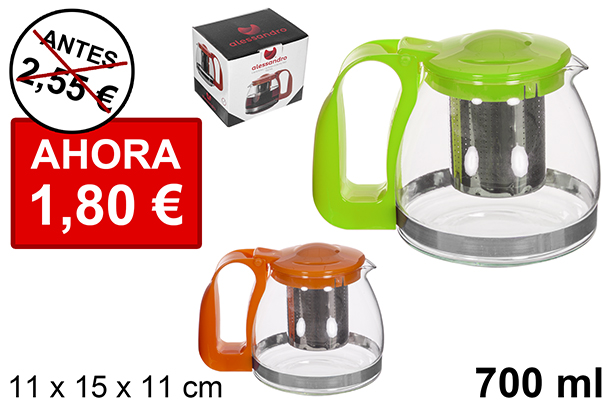 Jarra café/te con filtro colores surtidos 700 ml