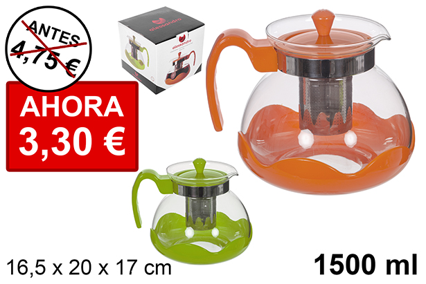 Jarro de café/chá com filtro várias cores 1.500 ml
