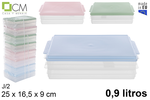 J/2 bandeja frigo 0.9l tapa color pastel