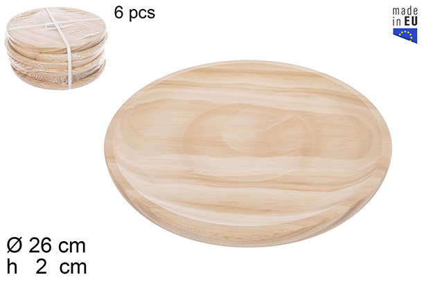 Plato pulpo madera 26 cm