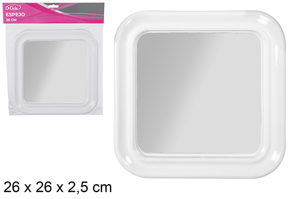 Miroir carré blanc 26 cm