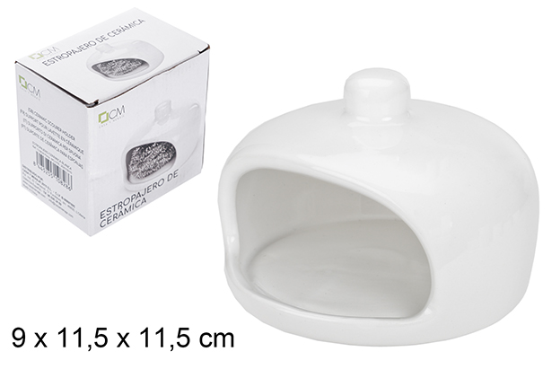 White ceramic scrubber holder