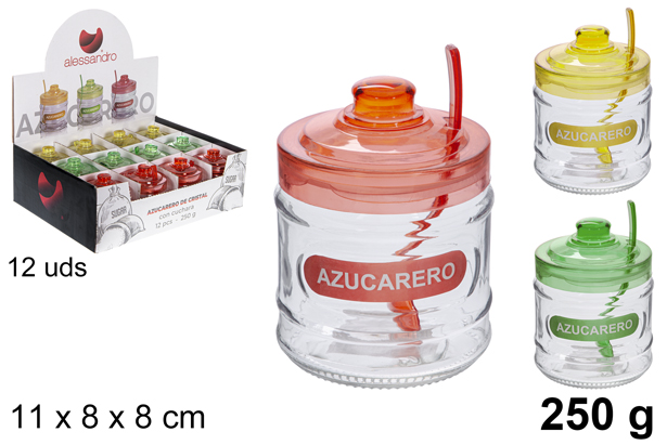 [111477] Azucarero cristal con cuchara 250 gr.