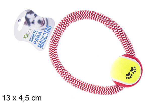 [111751] Juguete mascota aro con pelota 13x4,5 cm