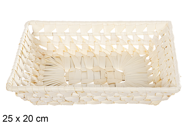 Natural rectangular corn basket 25x20 cm