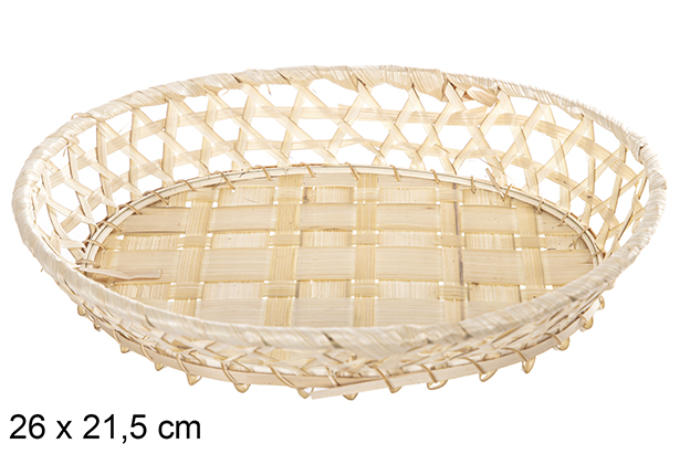 [112476] Cesta bambú ovalado natural 26x21,5 cm
