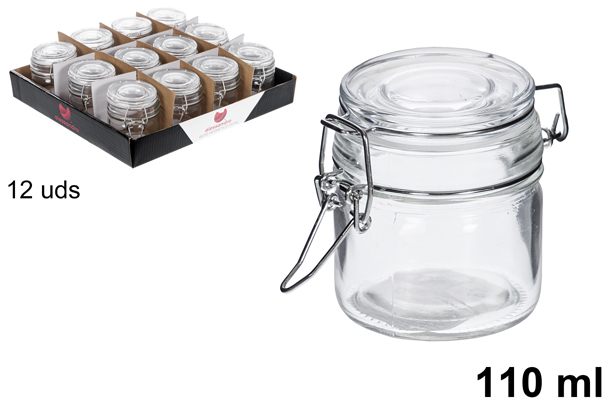 [113142] Bote cristal redondo hermético blanco 110 ml