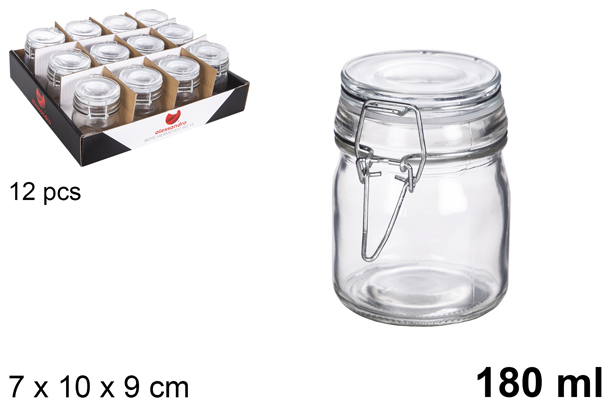 Bote cristal redondo hermético blanco 180 ml