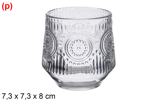 Portavela Rio cristal natural 7,3x7,3x8 cm