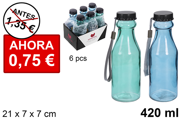 [113480] Colored glass bottle with plastic cap 420 ml
