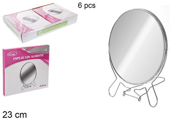 [114153] Espelho redondo duplo com ampliação 23 cm