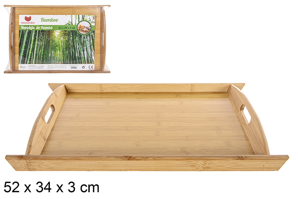 [114227] Plateau en bambou 52x34 cm