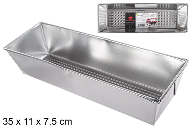 [114240] Plat de cuisson rectangulaire en métal 35x11 cm