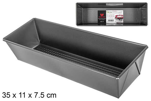 Molde horno rectangular metal 35x11 cm