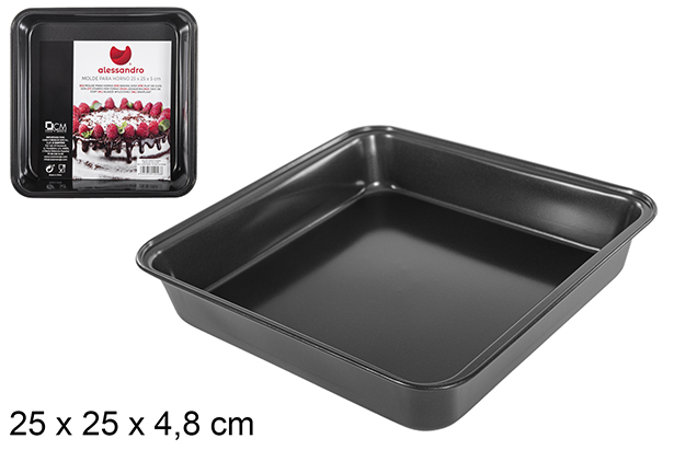 [114248] Stampo da forno quadrato in metallo 25 cm