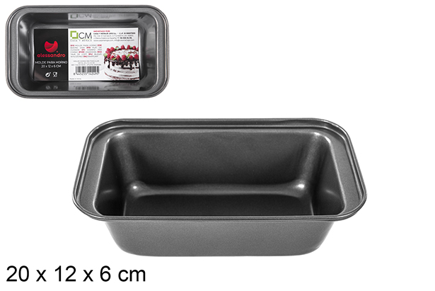 Rectangular metal baking pan 20x12 cm