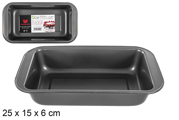 [114251] Molde horno rectangular metal 25x15 cm