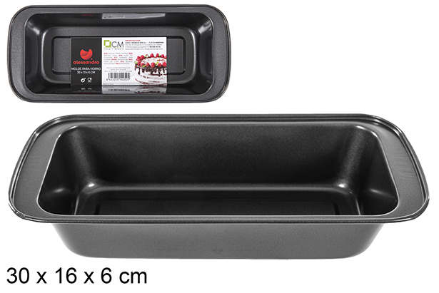 Teglia rettangolare in metallo 30x13 cm
