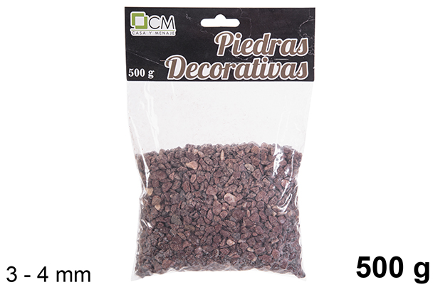 Piedra decorativa roja 3-4 mm (500 gr.)