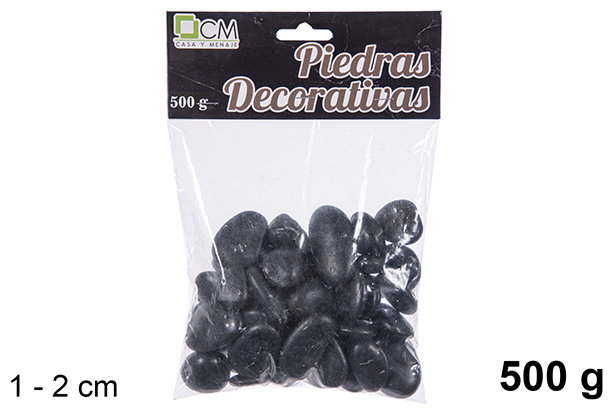 Piedra decorativa negra 1-2 cm (500 gr.)
