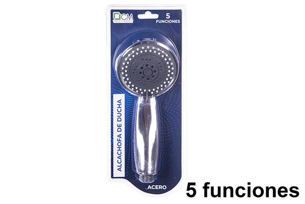 5 function steel shower head