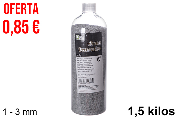 [114316] Bote arena decorativa gris claro 1-3 mm (1,5 kg)