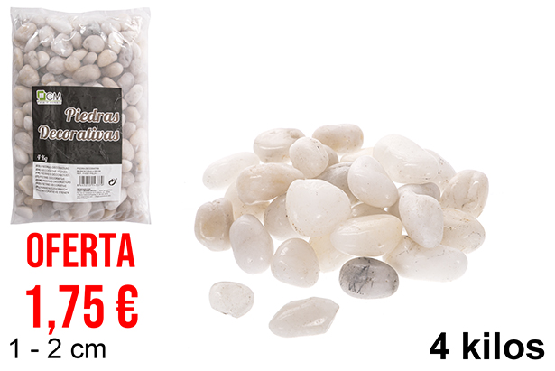 White decorative stone 1-2 cm (4 kg)